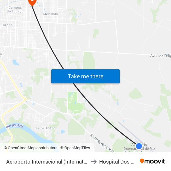 Aeroporto Internacional (International Airport) to Hospital Dos Animais map
