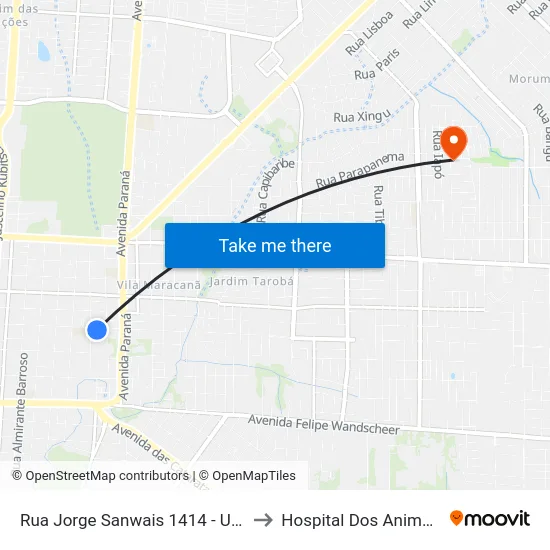 Rua Jorge Sanwais 1414 - Udc to Hospital Dos Animais map