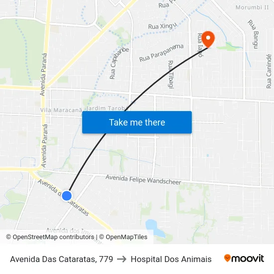 Avenida Das Cataratas, 779 to Hospital Dos Animais map