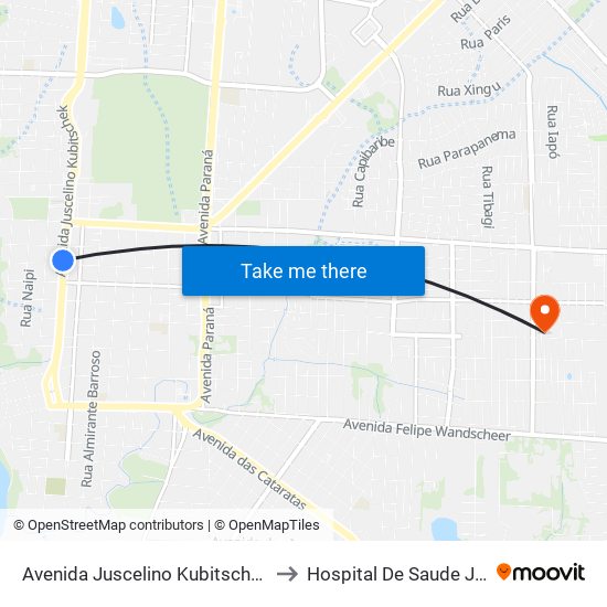 Avenida Juscelino Kubitscheck 673 - Loja Gaúcha to Hospital De Saude Jardim São Paulo map
