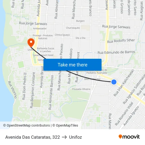 Avenida Das Cataratas, 322 to Unifoz map