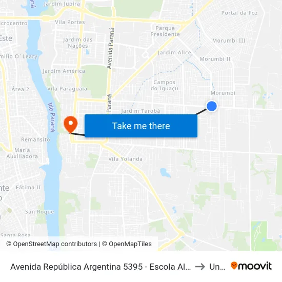 Avenida República Argentina 5395 - Escola Alternativa - Casa Ofício to Unifoz map