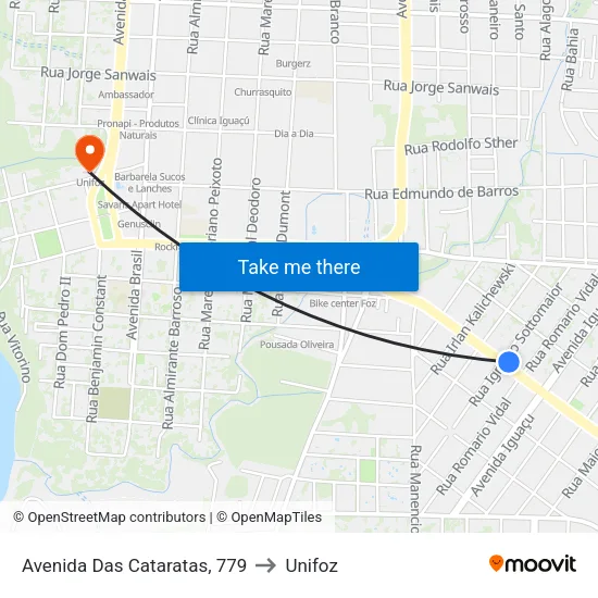 Avenida Das Cataratas, 779 to Unifoz map