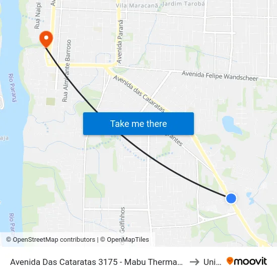 Avenida Das Cataratas 3175 - Mabu Thermas Grand Resort to Unifoz map