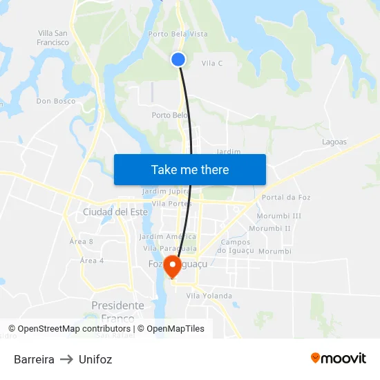 Barreira to Unifoz map