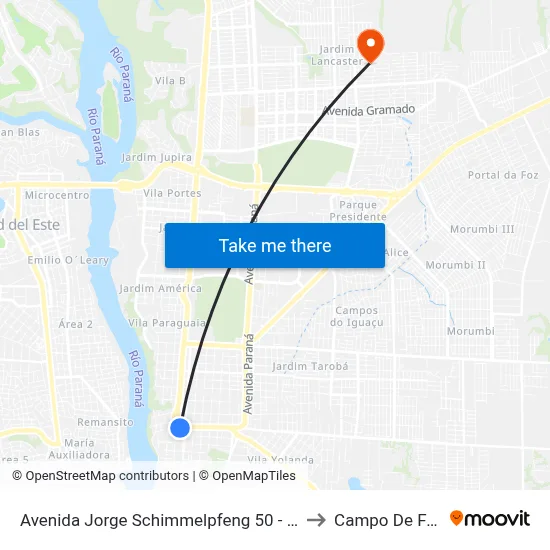 Avenida Jorge Schimmelpfeng 50 - Igreja Matriz to Campo De Futebol map