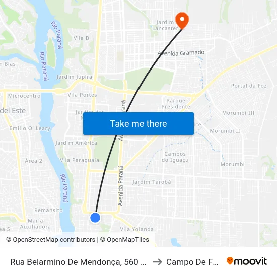 Rua Belarmino De Mendonça, 560 - Patronato to Campo De Futebol map