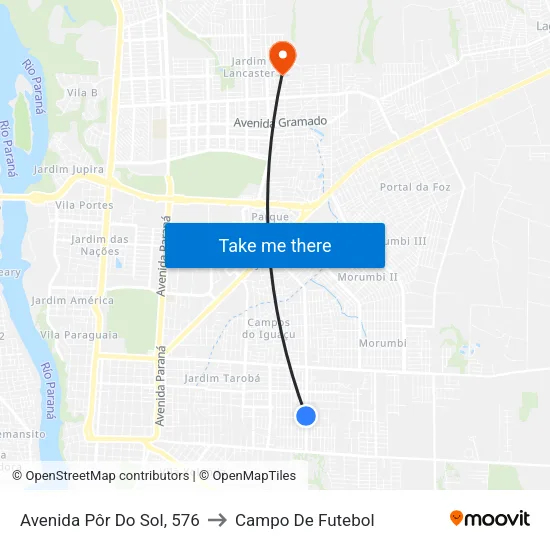 Avenida Pôr Do Sol, 576 to Campo De Futebol map