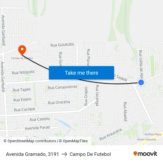 Avenida Gramado, 3191 to Campo De Futebol map