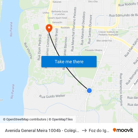 Avenida General Meira 1004b - Colégio Agrícola to Foz do Iguaçu map