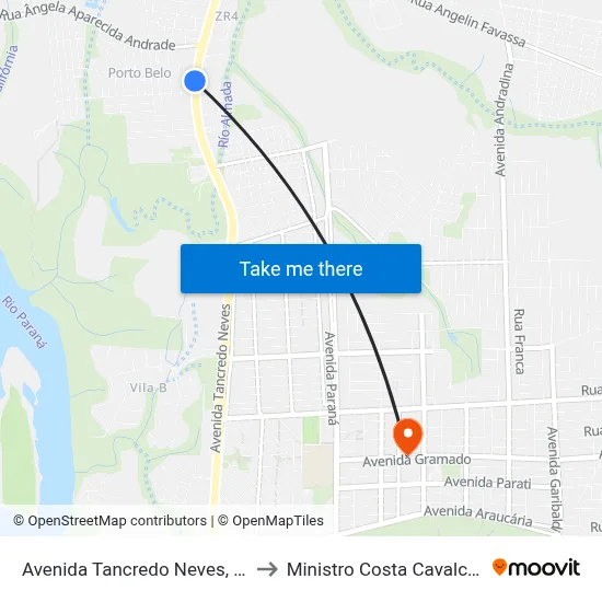 Avenida Tancredo Neves, 269 to Ministro Costa Cavalcanti map