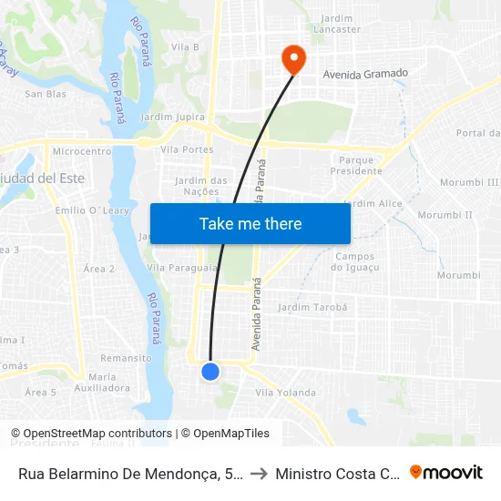 Rua Belarmino De Mendonça, 560 - Patronato to Ministro Costa Cavalcanti map