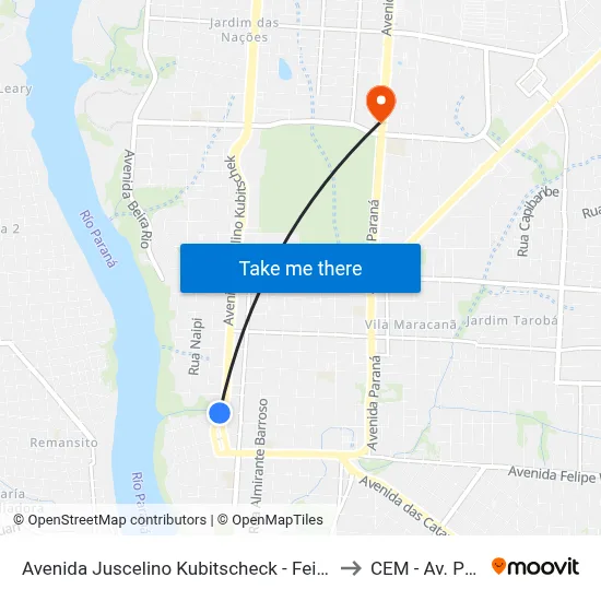 Avenida Juscelino Kubitscheck - Feirinha Da Jk to CEM - Av. Paraná map