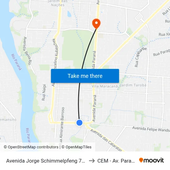 Avenida Jorge Schimmelpfeng 725 to CEM - Av. Paraná map