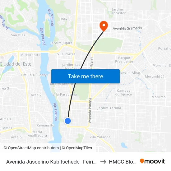 Avenida Juscelino Kubitscheck - Feirinha Da Jk to HMCC Bloco 9 map