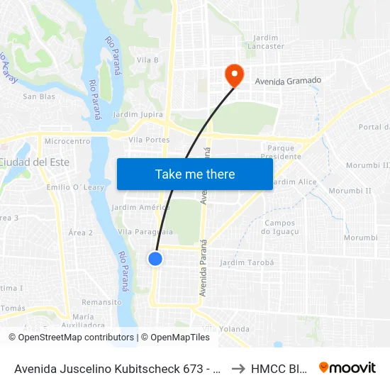 Avenida Juscelino Kubitscheck 673 - Loja Gaúcha to HMCC Bloco 9 map