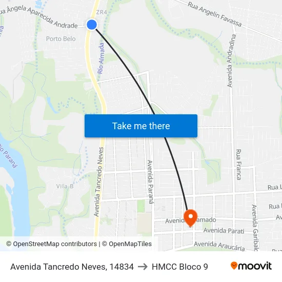 Avenida Tancredo Neves, 14834 to HMCC Bloco 9 map