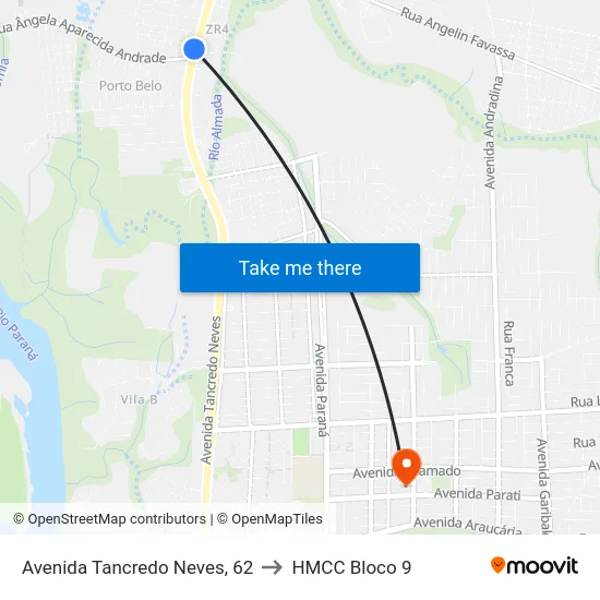 Avenida Tancredo Neves, 62 to HMCC Bloco 9 map