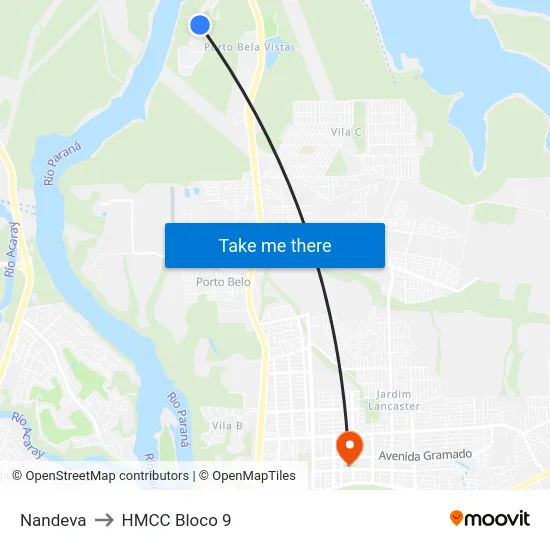 Nandeva to HMCC Bloco 9 map
