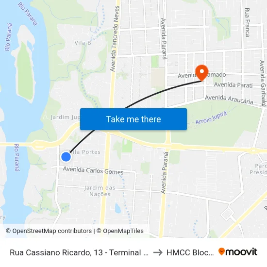 Rua Cassiano Ricardo, 13 - Terminal Ponte to HMCC Bloco 9 map
