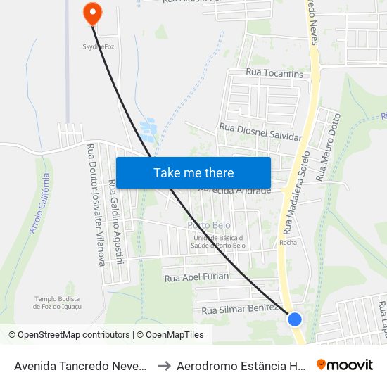 Avenida Tancredo Neves, 3510 to Aerodromo Estância Hercules map