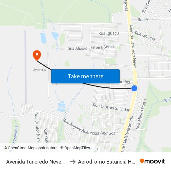 Avenida Tancredo Neves, 5057 to Aerodromo Estância Hercules map