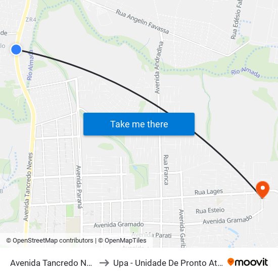 Avenida Tancredo Neves, 269 to Upa - Unidade De Pronto Atendimento map