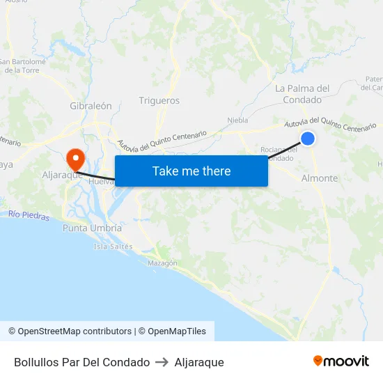 Bollullos Par Del Condado to Aljaraque map
