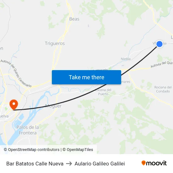 Bar Batatos Calle Nueva to Aulario Galileo Galilei map