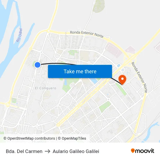 Bda. Del Carmen to Aulario Galileo Galilei map