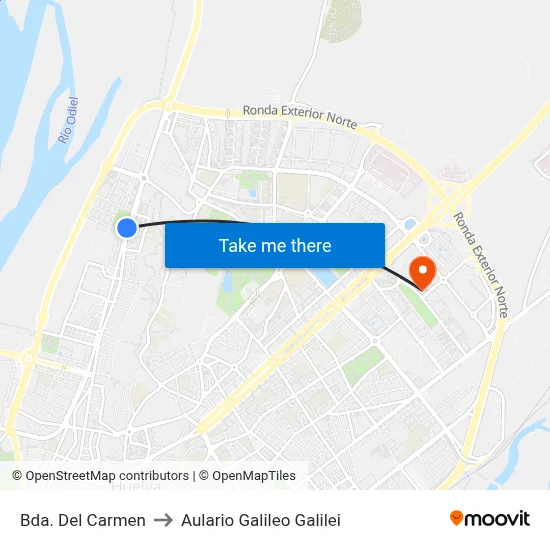 Bda. Del Carmen to Aulario Galileo Galilei map