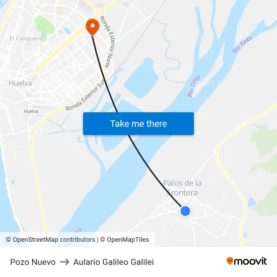 Pozo Nuevo to Aulario Galileo Galilei map