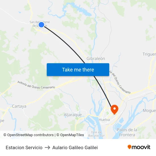 Estacion Servicio to Aulario Galileo Galilei map
