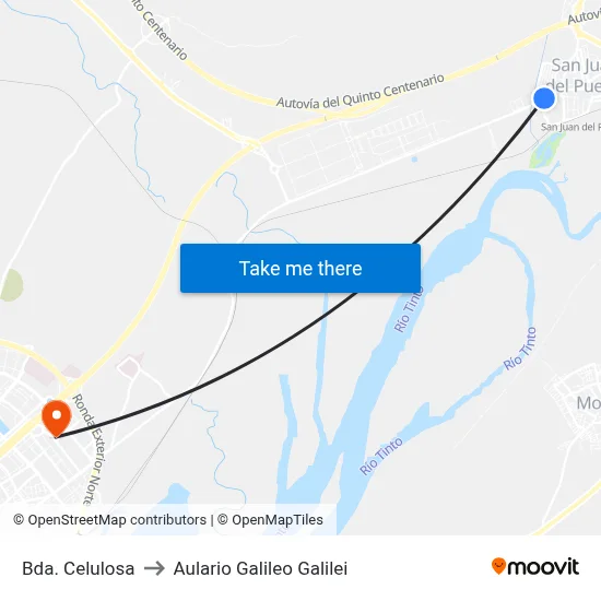Bda. Celulosa to Aulario Galileo Galilei map