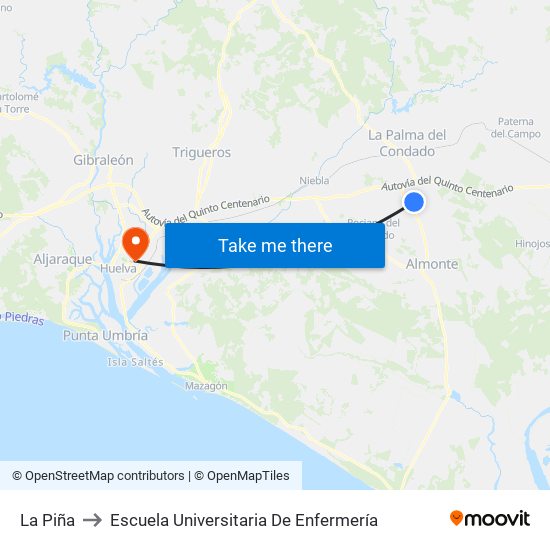 La Piña to Escuela Universitaria De Enfermería map