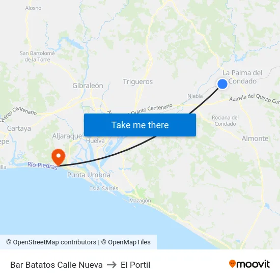 Bar Batatos Calle Nueva to El Portil map