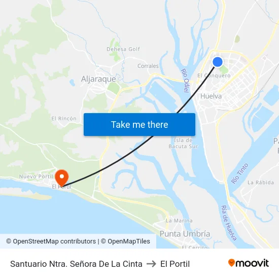 Santuario Ntra. Señora De La Cinta to El Portil map