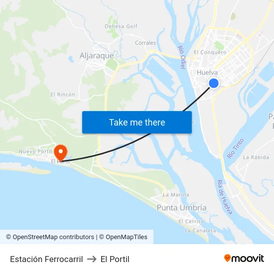 Estación Ferrocarril to El Portil map