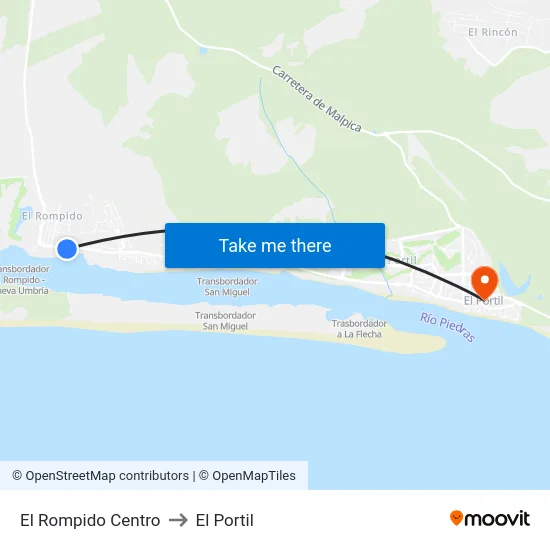El Rompido Centro to El Portil map