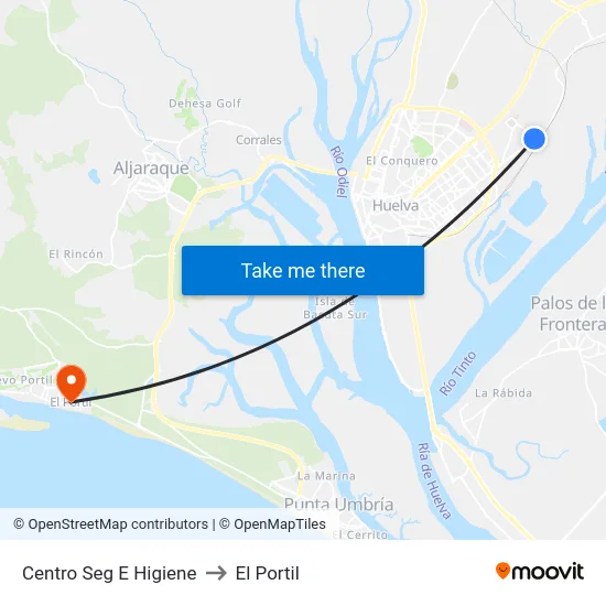 Centro Seg E Higiene to El Portil map