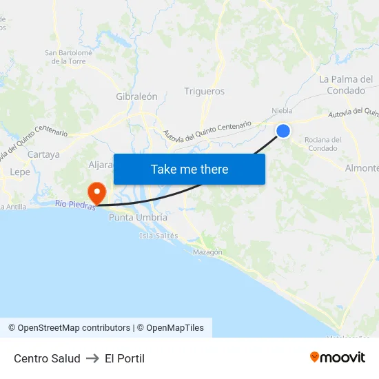 Centro Salud to El Portil map