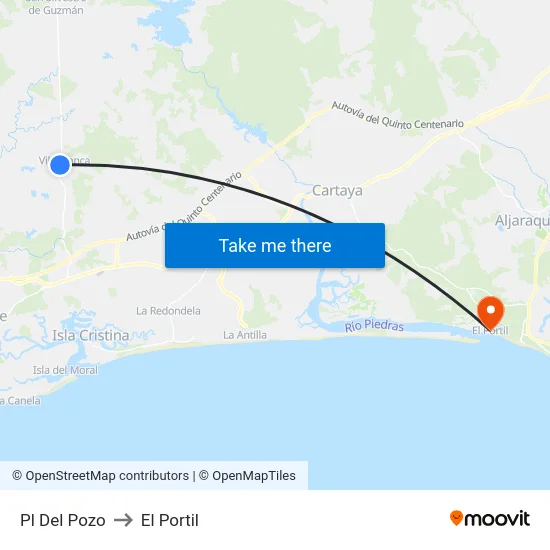 Pl Del Pozo to El Portil map