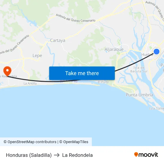 Honduras (Saladilla) to La Redondela map