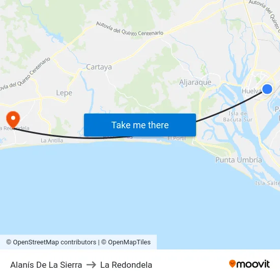 Alanís De La Sierra to La Redondela map