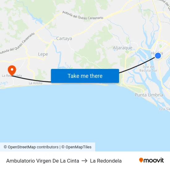 Ambulatorio Virgen De La Cinta to La Redondela map