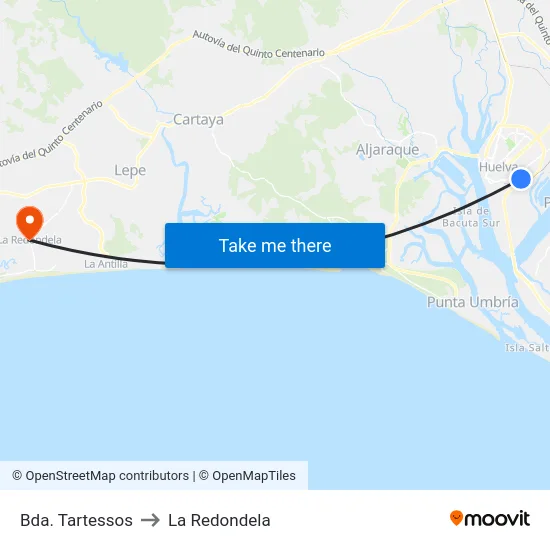 Bda. Tartessos to La Redondela map
