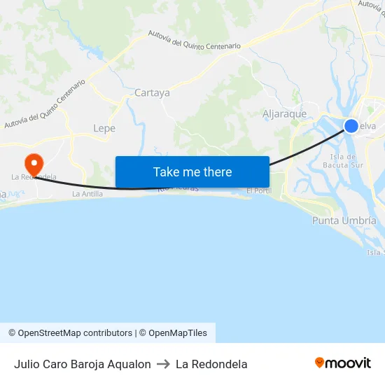 Julio Caro Baroja Aqualon to La Redondela map