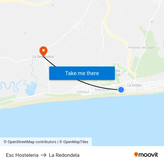 Esc Hosteleria to La Redondela map