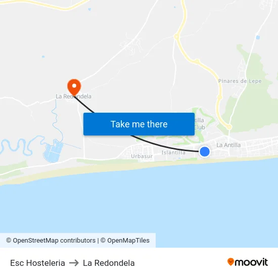 Esc Hosteleria to La Redondela map