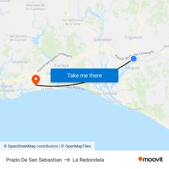 Prado De San Sebastian to La Redondela map